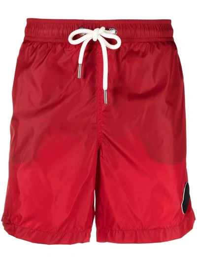 Moncler Red Swimsuit With Black Logo