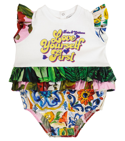 Dolce & Gabbana Babies' Kids State Of Mind Bodysuit (0-24 Months) In White