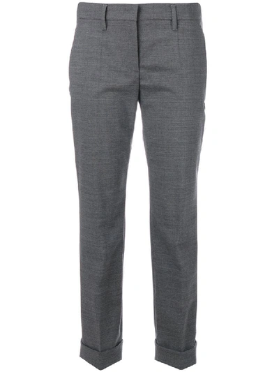 Prada Cropped Tailored Trousers In Grey