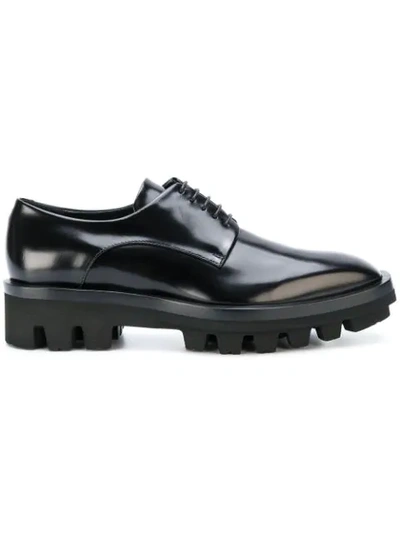 Jil Sander Leather Derby Shoes In Black