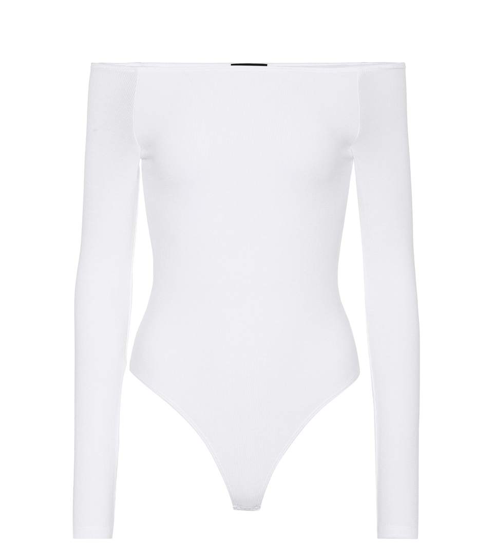 Atm Anthony Thomas Melillo Jersey Off-the-shoulder Bodysuit In White ...