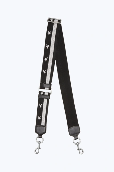 Marc Jacobs Stars And Stripes Bag Strap In Black/silver