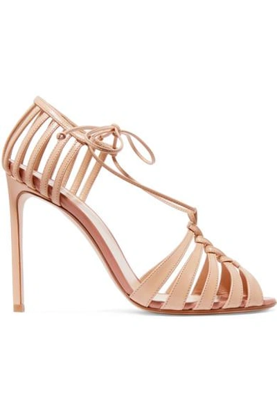 Francesco Russo Leather Sandals In Beige