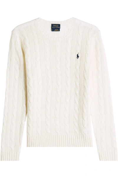 Polo Ralph Lauren Wool Cable Knit Pullover In White | ModeSens