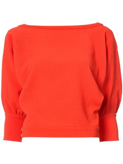 Rachel Comey Tempe Deep V-back Long-sleeved Top In Red