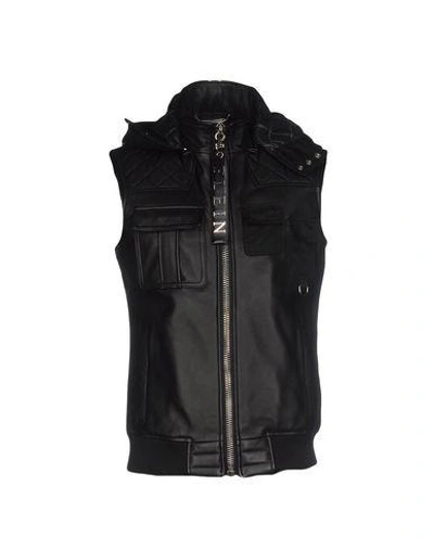 Philipp Plein Leather Jacket In 블랙