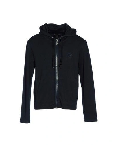 Emporio Armani Hooded Sweatshirt In Dark Blue