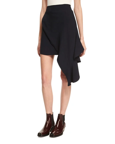 Calvin Klein Collection Draped Sable High-low Miniskirt