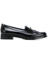 Tod's Double T Fringed Loafers In Nero