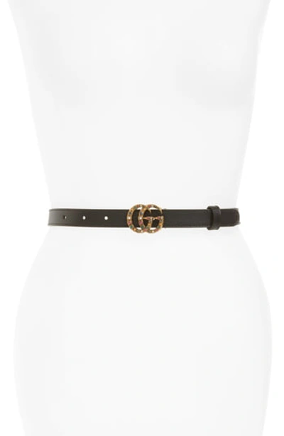 Gucci Crystal-embellished Double G Belt In Nero/ Multicolor