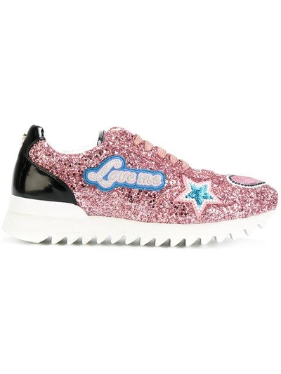 Philipp Plein Sneakers Mit Glitzer In Pink