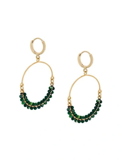 Isabel Marant Gold-tone Beaded Hoop Earrings