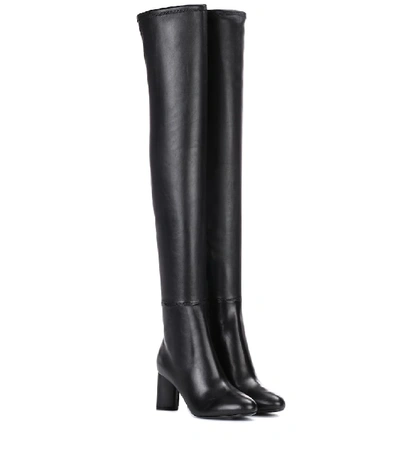 Tom Ford Stretch Combo Over-the-knee Boot, Black In Llack