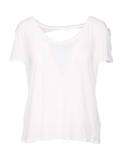 Ben Taverniti Unravel Project Distressed Cotton T-shirt In Bianco
