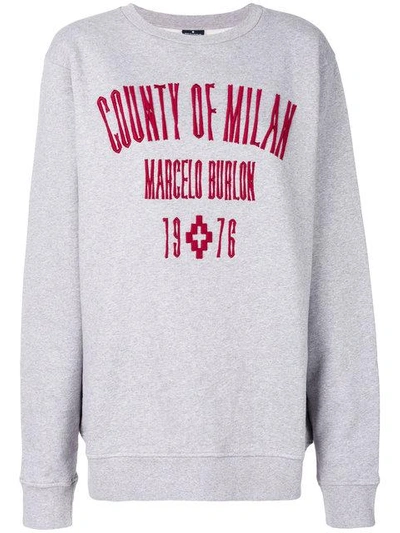 Marcelo Burlon County Of Milan Logo Embroidered Sweatshirt