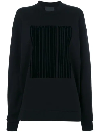 Alexander Wang Barcode Oversized Sweatshirt In Onyx|nero