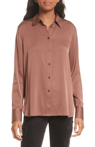 Vince Slim Fit Button-front Shirt In Henna