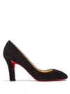 Christian Louboutin Viva Suede 85mm Red Sole Pumps, Black