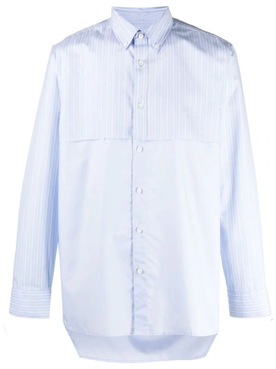 Ader Error Striped Contrast Shirt In Blue