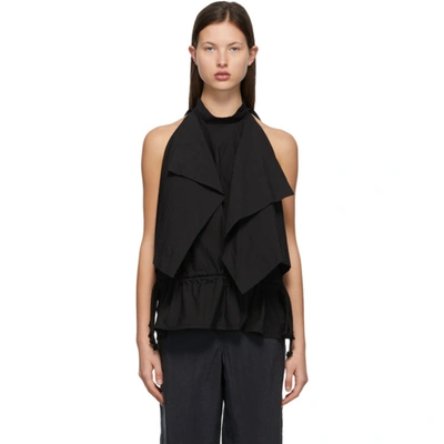 Lemaire Black Foulard Shirt In 999 Black