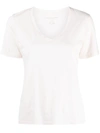 Majestic V-neck Short-sleeve T-shirt In White