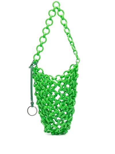 Jil Sander Chain-link Resin Tote In Green