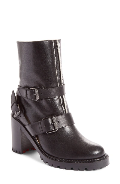 Christian Louboutin Viyonce 70 Shearling & Leather Boots In Black
