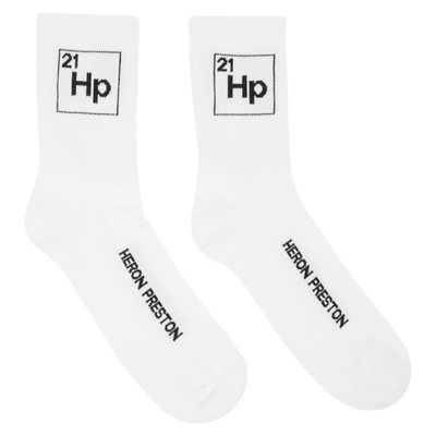 Heron Preston White & Black Long 'hp' Periodic Socks
