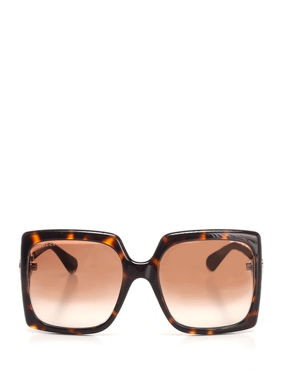 Gucci Eyewear Square Frame Sunglasses In Brown