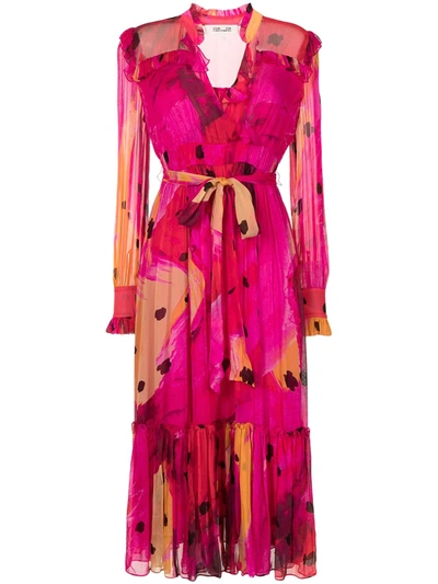 Diane Von Furstenberg Meredith Butterfly-print Midi Dress In Rosa