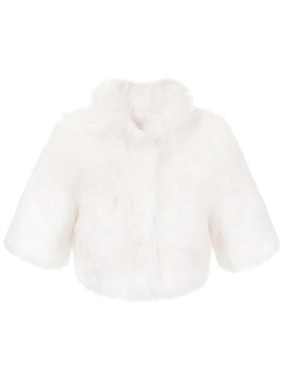 Unreal Fur Desire Cropped Jacket In Ivory In White