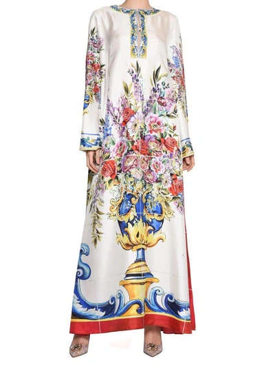 Dolce & Gabbana Print Silk Caftan In Multicolor