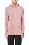 Rains Lightweight Hooded Rain Jacket In Blush