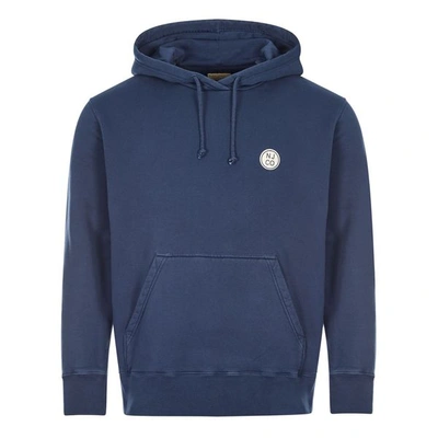 Nudie Jeans Hoodie Franke Njco Circle - Indigo Blue