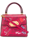 Dolce & Gabbana Welcome Medium Printed Leather Tote In Red