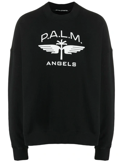 Palm Angels Military Wings Sweatshirt In Black