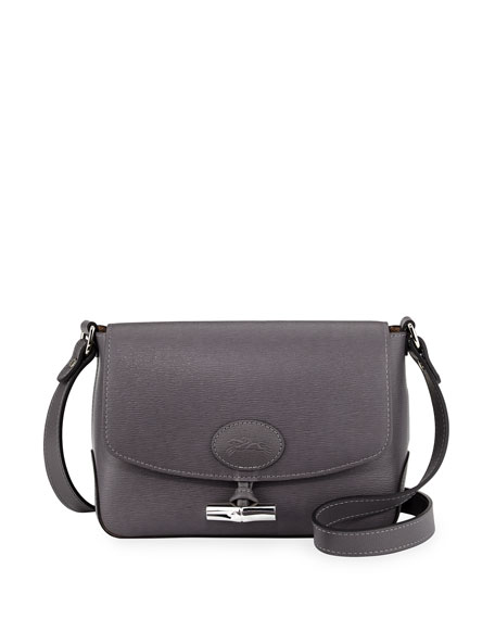 Longchamp Roseau Leather Crossbody Bag In Grey | ModeSens