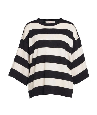 Jucca Light Sweater With Horizontal Stripes In Black
