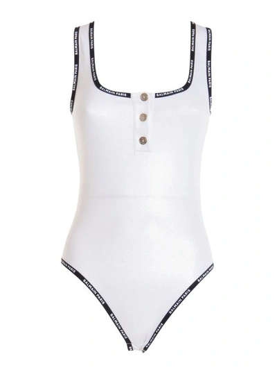 Balmain Body - White/gold Lamina - Size 38 In White,gold Lamina