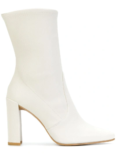Stuart Weitzman Clinger Stretch Ankle Boot In Snow