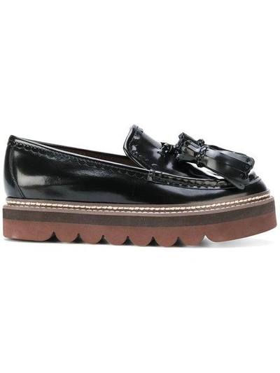 See By Chloé Plateau Glossed-leather Loafers In Eoir