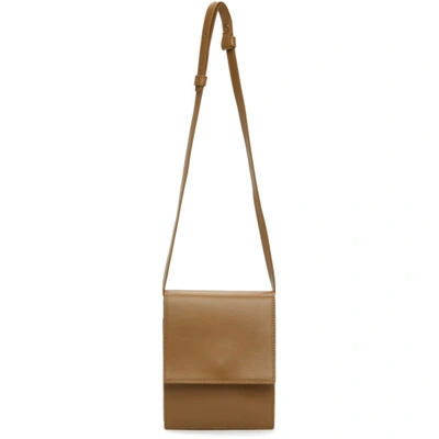 Lemaire Small Leather Satchel Bag In 453 Safari Brown