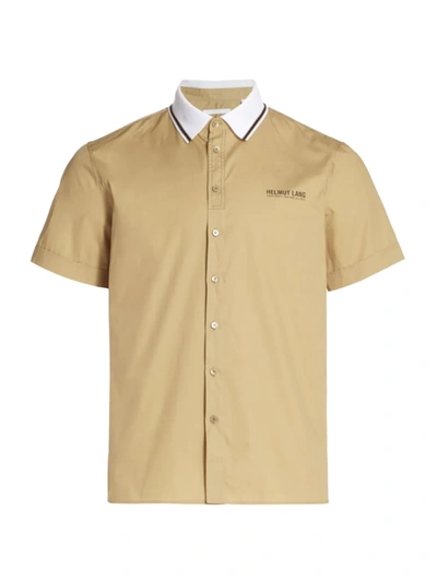Helmut Lang Contrast Collar Short-sleeve Shirt In Neutral