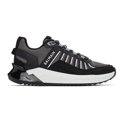 Balmain Black & Grey B-trail Sneakers In Ebp Noir/gr