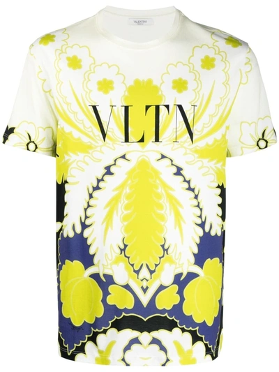 Valentino Multicolour Printed Vltn T-shirt In Cloud/multicolor 