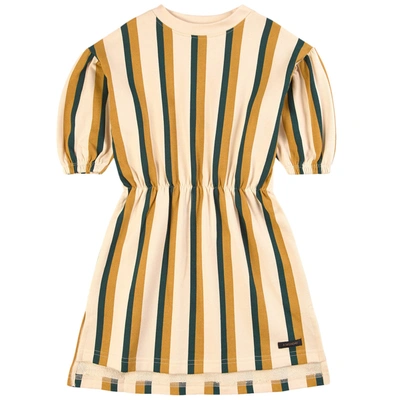 A Monday In Copenhagen Kids' Nanna Dress Butter Cream Stripe In Yellow