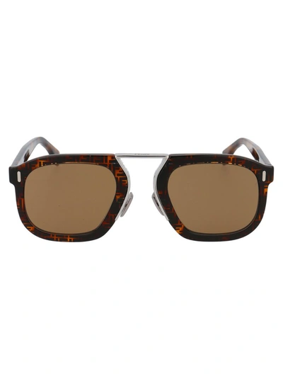 Fendi Eyewear Ff Patterned Square Frame Sunglasses In Multi
