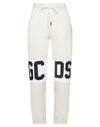 Gcds Women's Sport Tracksuit Trousers  Logo In Beige