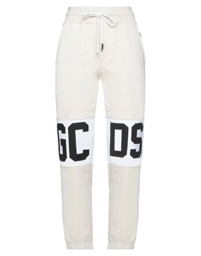 Gcds Women's Sport Tracksuit Trousers  Logo In Beige