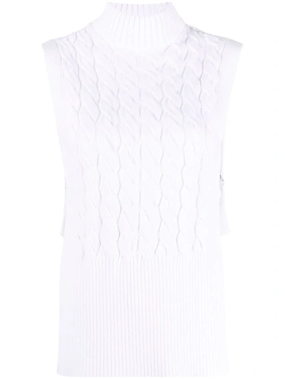 Sportmax Stampa Knitted Waistcoat In White